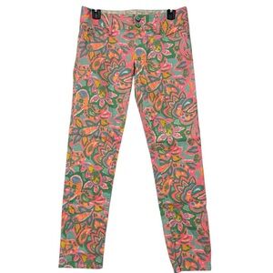 Lilly Pulitzer Worth Skinny Mini Jeans Size 0 NWOT Pink Green Floral